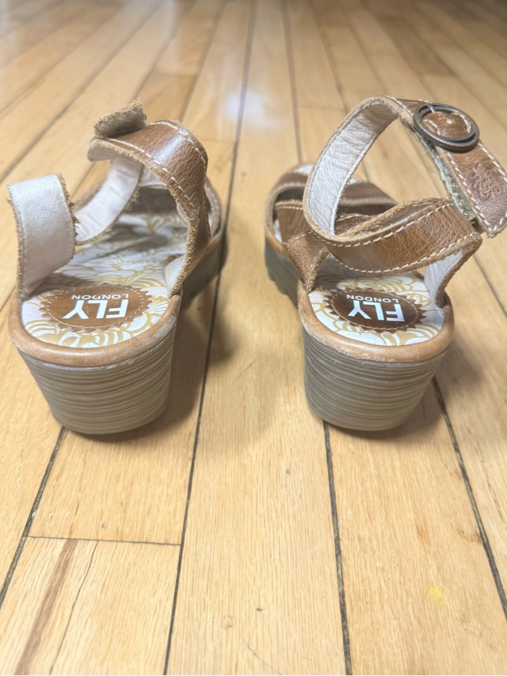 Fly London Women's Tan/Brown Leather Open-Toe Sandals - Picture 4 of 5